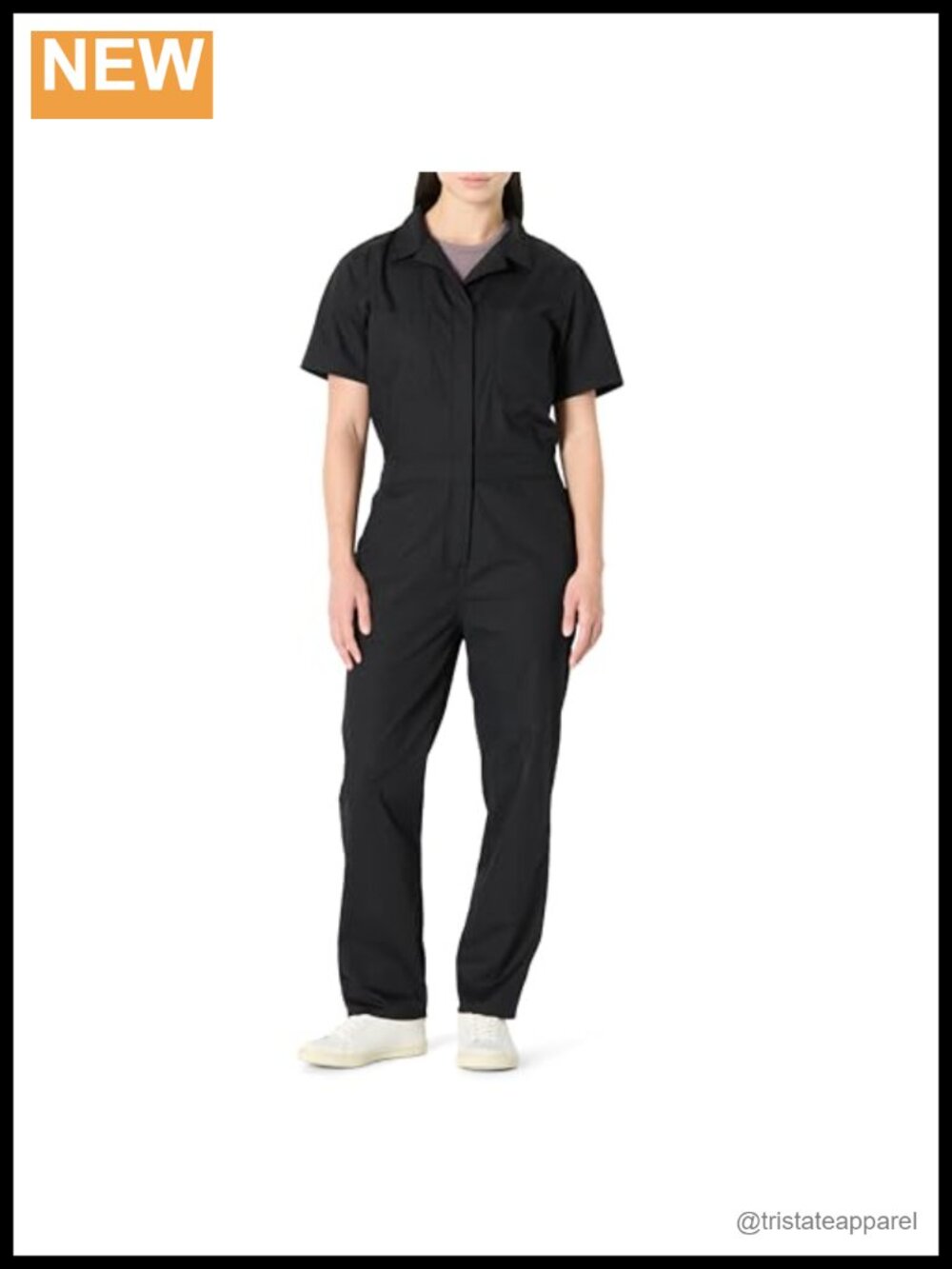 Women's Regular-Fit Short Sleeve Coveralls Zip Front Work Utility